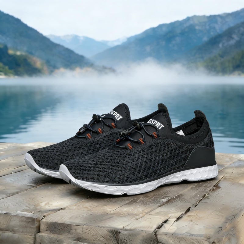 DOUSSPRT Men's Water Shoes Quick Drying Sports Aqua Shoes Blackwhite Size 11 - Image 3